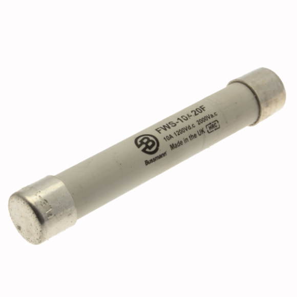Bussmann. Предохранитель, высокая скорость, 10 A, AC 1400 V, DC 1000 V, 20 x 127 mm, gS, IEC, BS - FWS-10A20F