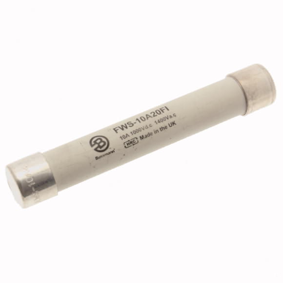 Bussmann. Предохранитель, высокая скорость, 10 A, AC 1400 V, DC 1000 V, 20 x 127 mm, gS, IEC, BS, с индикатором - FWS-10A20FI