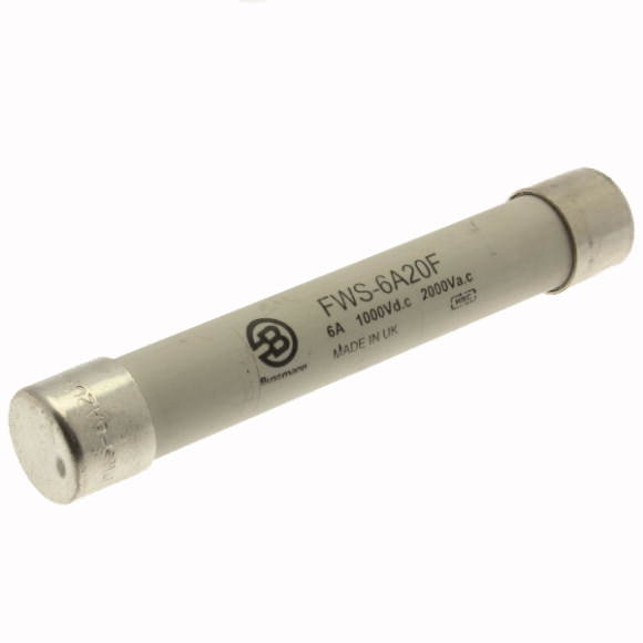 Bussmann. Предохранитель, высокая скорость, 6 A, AC 2100 V, DC 1000 V, 20 x 127 mm, gS, IEC, BS - FWS-6A20F