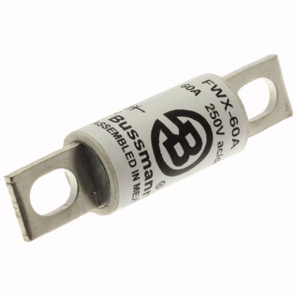 Bussmann. Предохранитель, высокая скорость, 60 A, AC 250 V, 21 x 81 mm, UL - FWX-60A