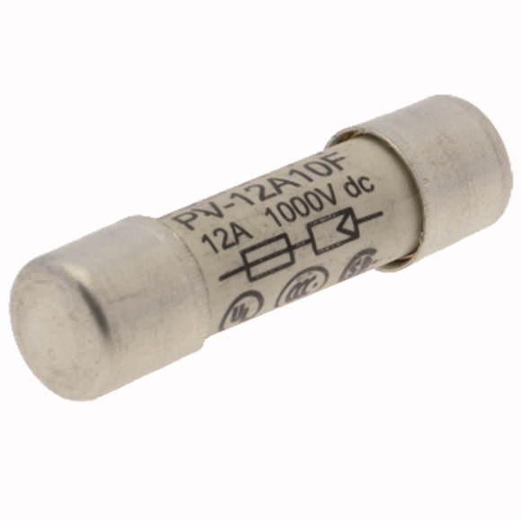 Bussmann. Предохранитель, высокая скорость, 12 A, DC 1000 V, IEC60269-6 type A, 10 x 38 mm, gPV, UL PV, UL, IEC - PV-12A10F