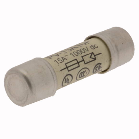 Bussmann. Предохранитель, высокая скорость, 15 A, DC 1000 V, IEC60269-6 type A, 10 x 38 mm, gPV, UL PV, UL, IEC - PV-15A10F