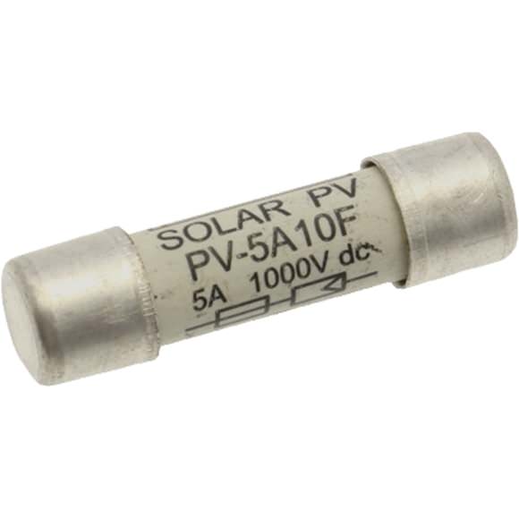 Bussmann. Предохранитель, высокая скорость, 5 A, пост. ток (DC) 1000 В, IEC60269-6 тип A, 10 x 38 мм, gPV, IEC - PV-5A10F