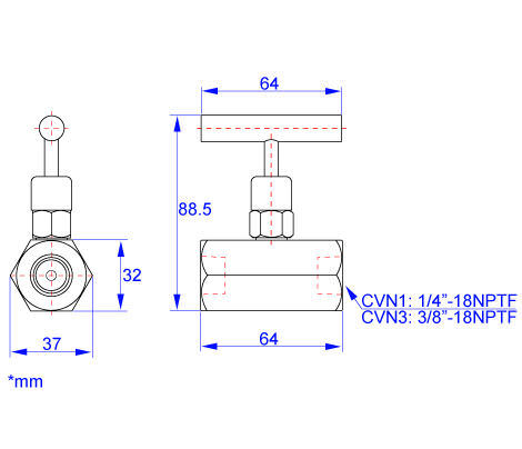 Игольчатый клапан гидравлический регулировки CVN1, CVN3 BVA