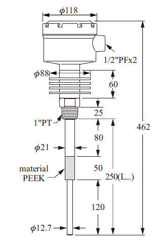 Емкостный уровнемер для твердых и жидких тел защищенный SA series FineTek Co., Ltd.