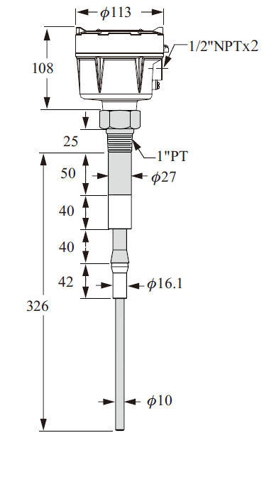 Уровнемер радиочастотной проводимости емкостный для твердых и жидких тел высокая температура SB series FineTek Co., Ltd.