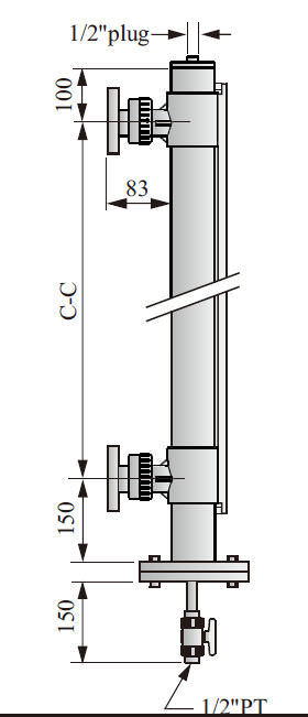 Магнитный датчик уровня байпас для жидкостей с прямым считыванием EF series FineTek Co., Ltd.
