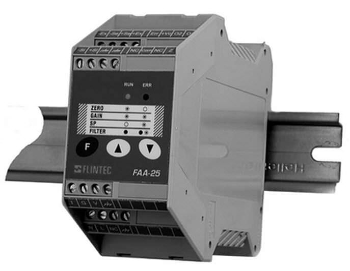 Усилитель сигнала на DIN-рейке для датчика силы 4 - 20 mA, 0 - 10 V |  FAA-25 Flintec
