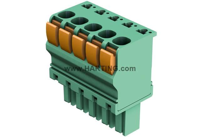 Соединитель провод-плата для печатной платы параллельный наружная резьба HARTING