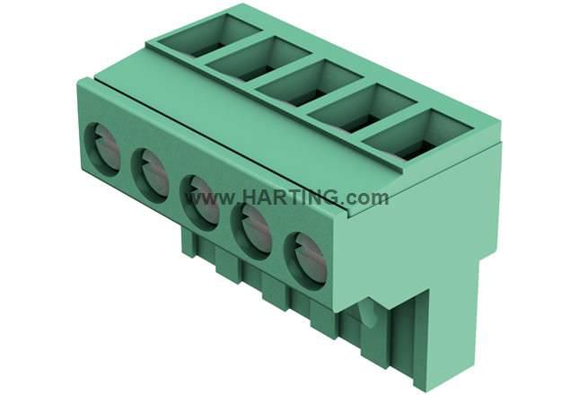 Соединитель провод-плата для печатной платы параллельный наружная резьба HARTING