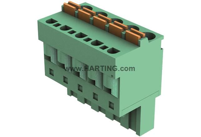 Соединитель провод-плата для печатной платы параллельный наружная резьба HARTING