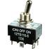 Honeywell. Switch Toggle (ON) OFF ON DPDT Round Lever Solder 20A 277VAC 1118.55VA Panel Mount with Threads - 12TS115-5