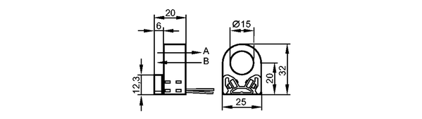 A: направление движения A<br/>B: направление движения B  