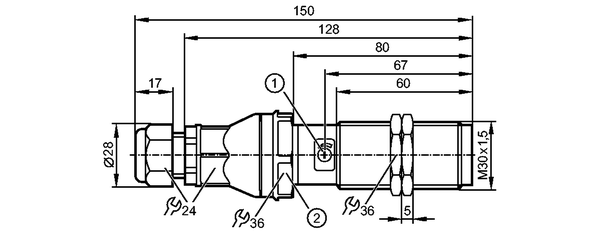 1: с потенциометром<br/>2: Момент затяжки 10 Nm