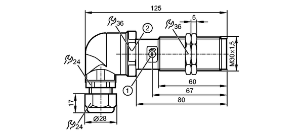 1: с потенциометром<br/>2: Момент затяжки 10 Nm