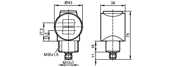 <br/><br/>излучатель за нижней линзой, Приёмник за верхней линзой Made in USA