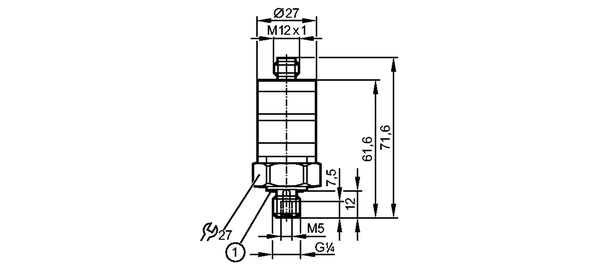 1: Уплотнение FPM / DIN 3869-14 