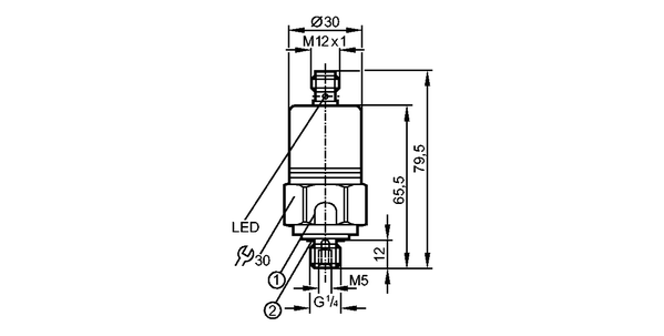 1: Механизм разгрузки давления<br/>Не прибегайте к механической силе на механизм разгрузки давления.<br/>2: Уплотнение FPM / DIN 3869-14  