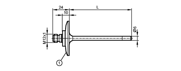 1: 1,5" Clamp (ISO 2852)<br/>L = длина зонда (соответствует монтажной длине EL)    