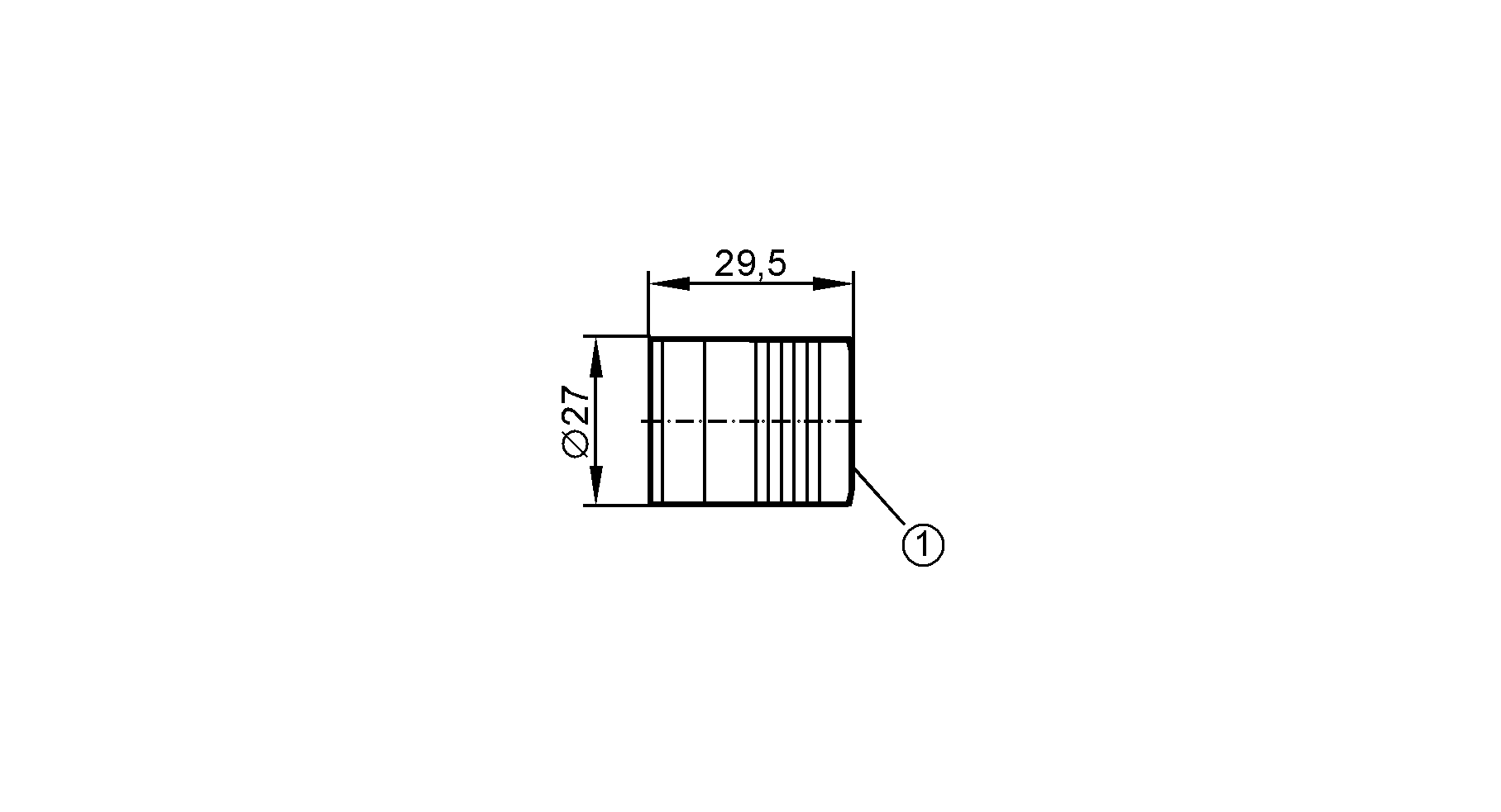 1: внутренняя резьба M16 x 1,5