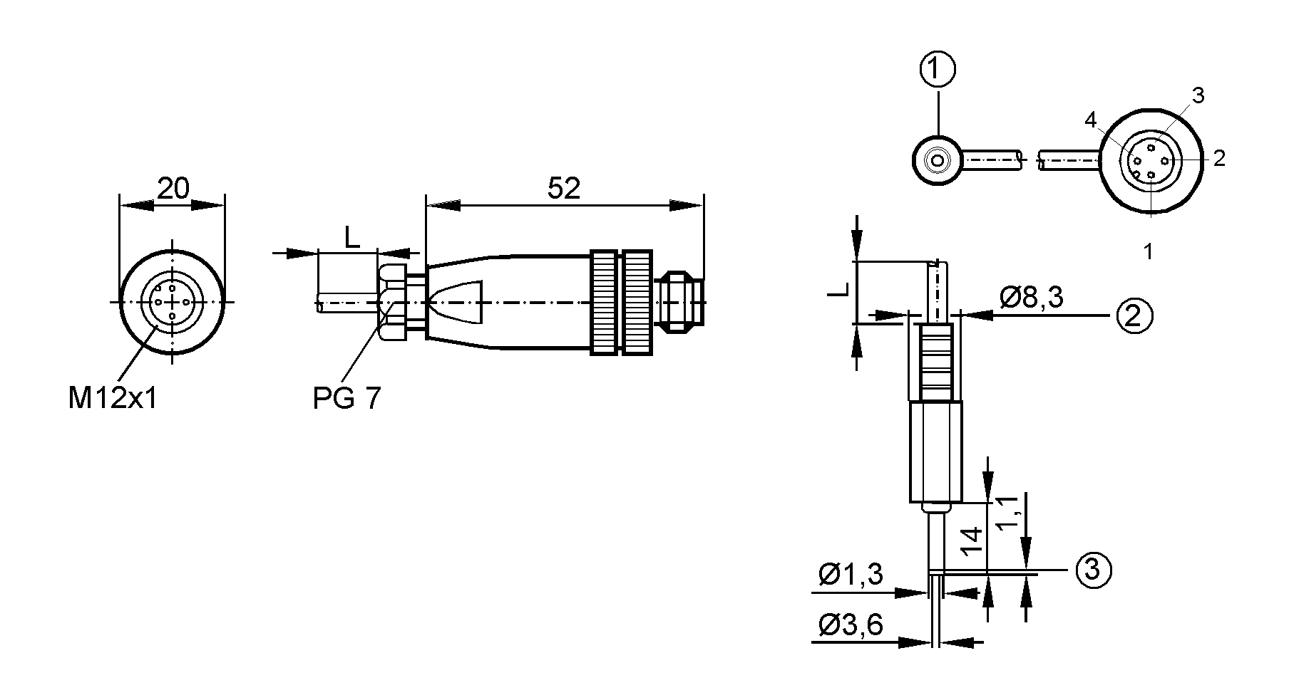 1: DC вилка питания<br/>2: зажим<br/>3: диэлектрик