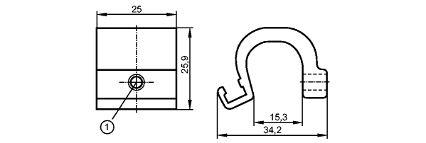 1: Крепежный винт SW 2,5