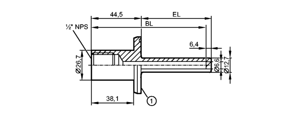1: 1,5" Clamp (ISO 2852) Made in USA