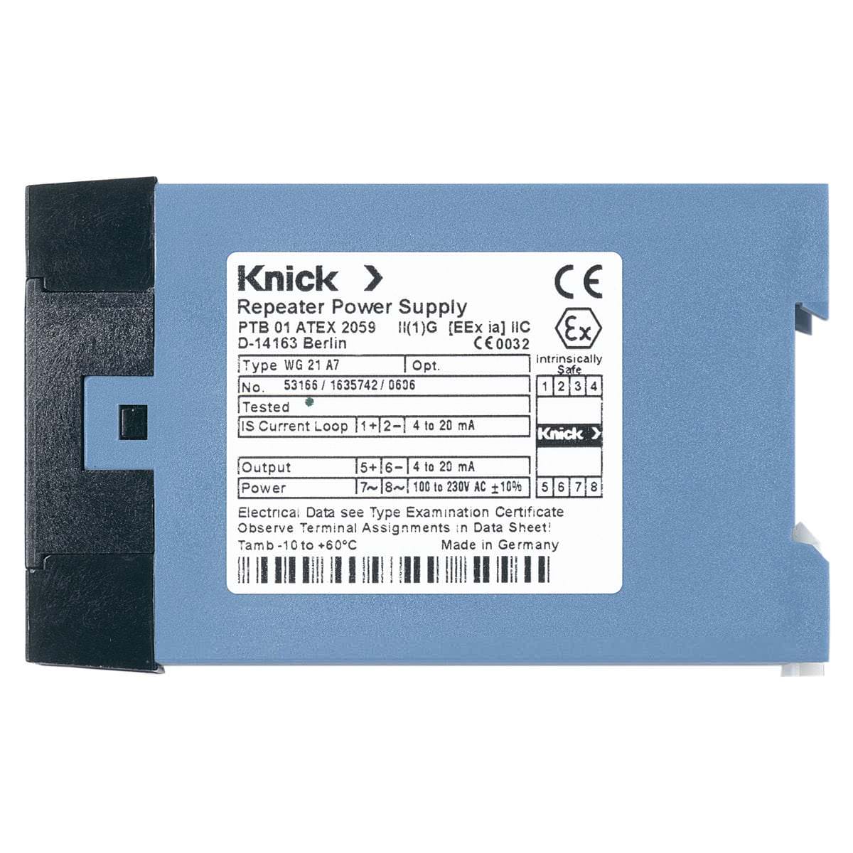 Источник электропитания AC/DC с гальванической изоляцией на DIN-рейке цифровой WG 21 Knick