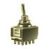 Knitter-Switch. Switch Toggle ON ON 4PDT Round Lever Solder Tag 6A 250VAC 30VDC Panel Mount with Threads - MTE 406 N