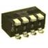 Knitter-Switch. Switch DIP OFF ON SPST 4 Piano 0.025A 24VDC Gull Wing 2000Cycles/Switch 2.54mm SMD T/R - SBP 8104 T