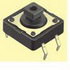 Knitter-Switch. Switch Tactile N.O. SPST Button PC Pins 0.05A 12VDC 2.6N Thru-Hole - TS 24 R-RA