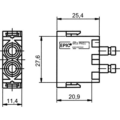 EPIC® MC Moдуль Pneumatik, 2 конт.