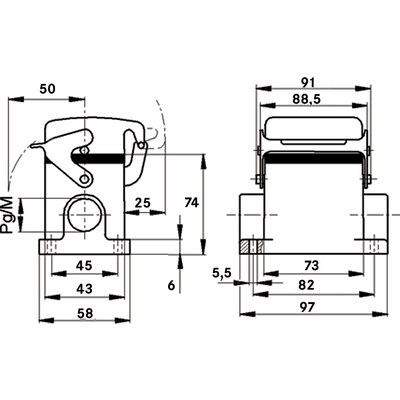 H-B 10 SDRLH-LB M32 ZW. BOX MOUNT BASE