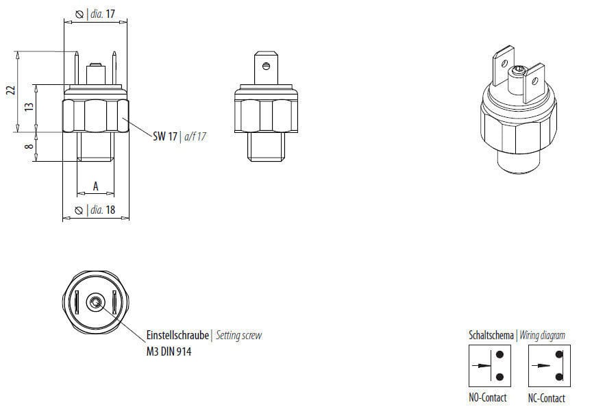 Прессостат мембранный для масла для воды для воздуха Layher AG