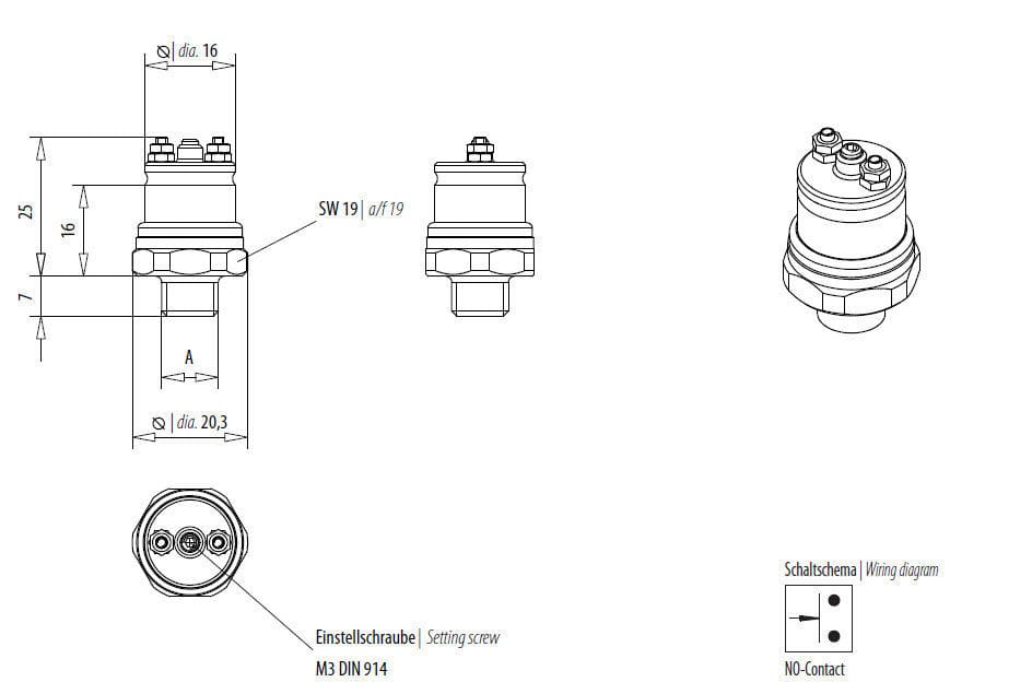 Прессостат мембранный для масла для воды для воздуха Layher AG