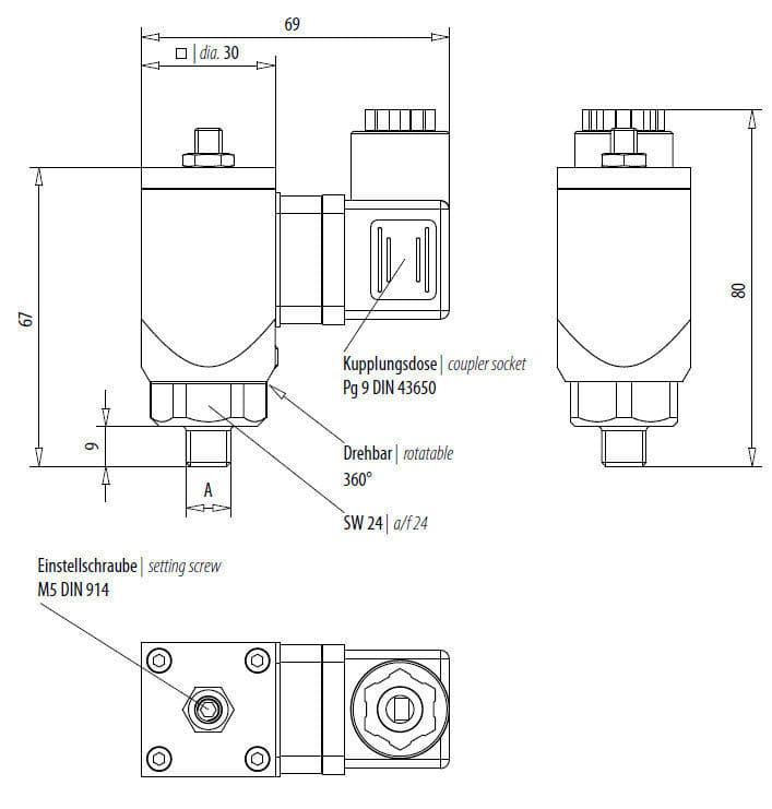 Прессостат мембранный для воды для воздуха 300 series Layher AG