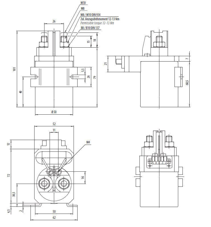 Электромеханическое реле мощность напряжение штекерное 600 series Layher AG