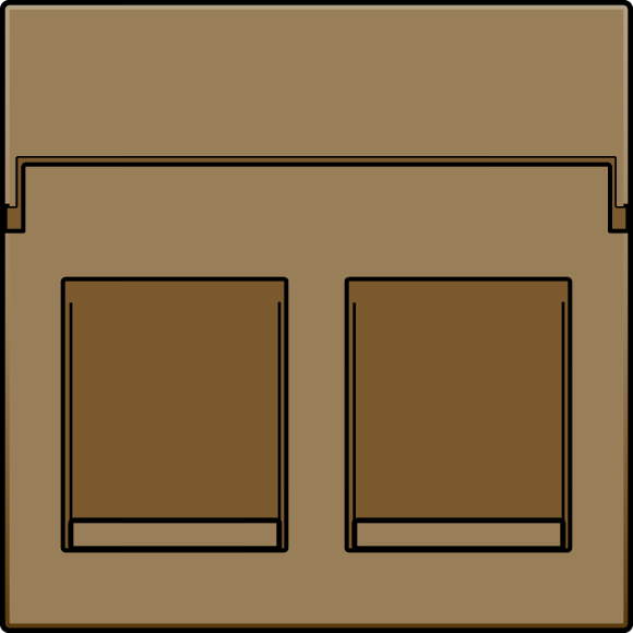 Moeller. Central plate, data outlet, 2x RJ, text plate, Bronze - 117976