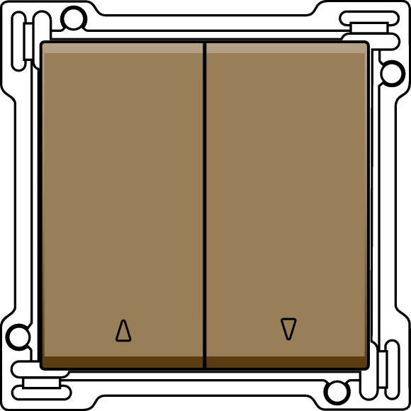 Moeller. Rocker, 2-way, shutter pushbutton, electrically interlocked, Bronze - 117980
