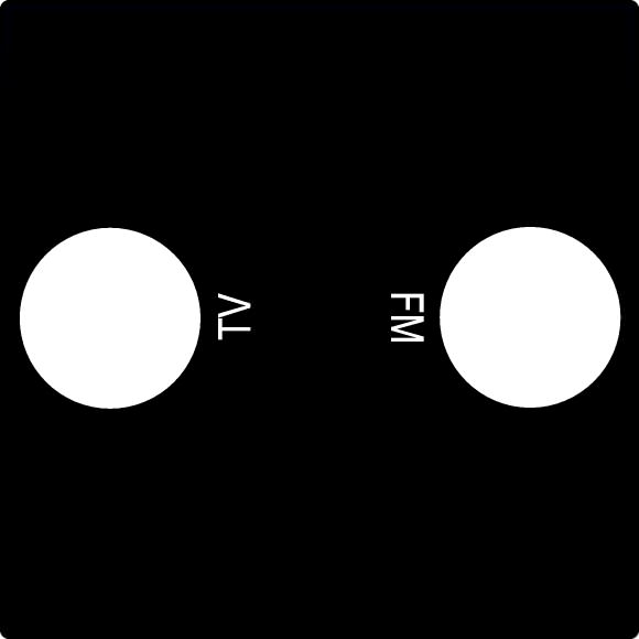 Moeller. Central plate, TV/FM connection,  Dark brown - 118110