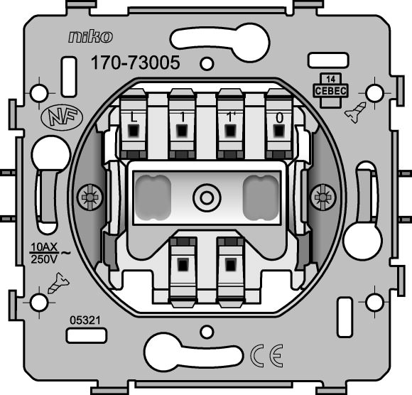 Moeller. Base for pull cord switch, N.O. or N.C, 10A, 250V - 127054