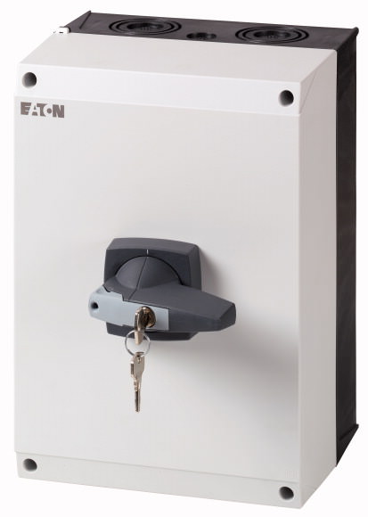 Moeller. Силовые разъединители, 4-полюсн., 125 A, с серой поворотной ручкой, cylinder lock, Монтаж на поверхность, in CI-K5 enclosure - 172862