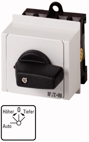 Moeller. Реверсивные переключатели, контакты: 6, 20 A, Передняя панель: Aus-Höher>0<Tiefer, 45 °, с фиксацией, Монтаж в распределителе - 013423