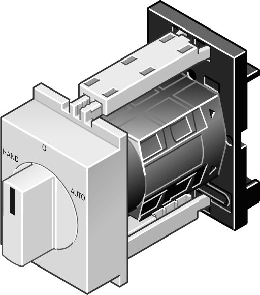Moeller. Переключатель, контакты: 2, 10 A, Передняя панель: HAND-0-AUTO, 60 °, с фиксацией, Монтаж в распределителе - 225342