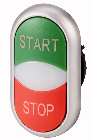 Moeller. Двойная кнопка с сигнальной лампой с обозначением "start", "stop", цвет зеленый/красный - 216702