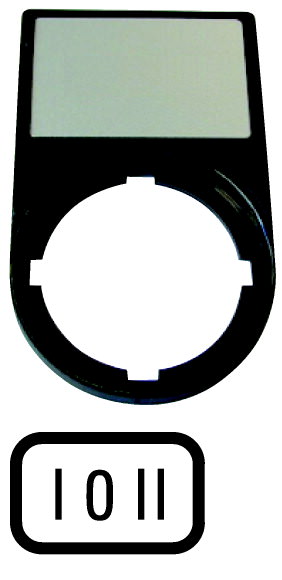 Moeller. Шильдик "I-0-II" с держателем 30х50, цвет черный - 216486