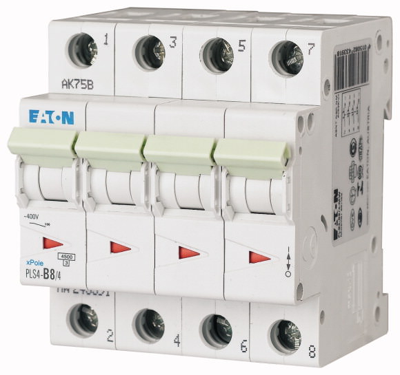 Moeller. Защитный выключатель LS, 8A, 4-пол., C-Char - 243417