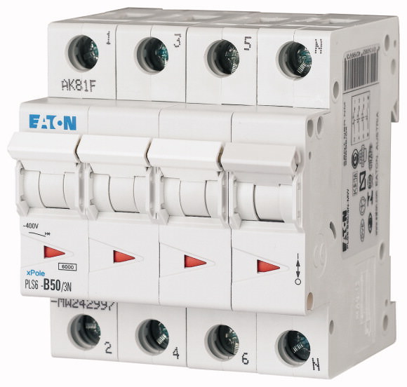 Moeller. Защитный выключатель LS, 50A, 3-пол.+N, B-Char - 242997