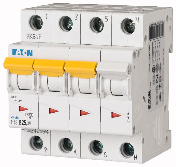 Moeller. Over current switch, 25A, 3pole+N, type B characteristic - 242994