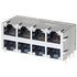 0857271001 Molex Conn Modular Jack RCP 64 POS 1.02mm Solder RA Thru-Hole 80 Terminal 8 Port Cat 5/Cat 5e Tray